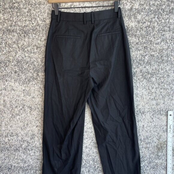 Theory Womens Cotton Pants Size 0 Black Career Office Dress Pants - Picture 2 of 8